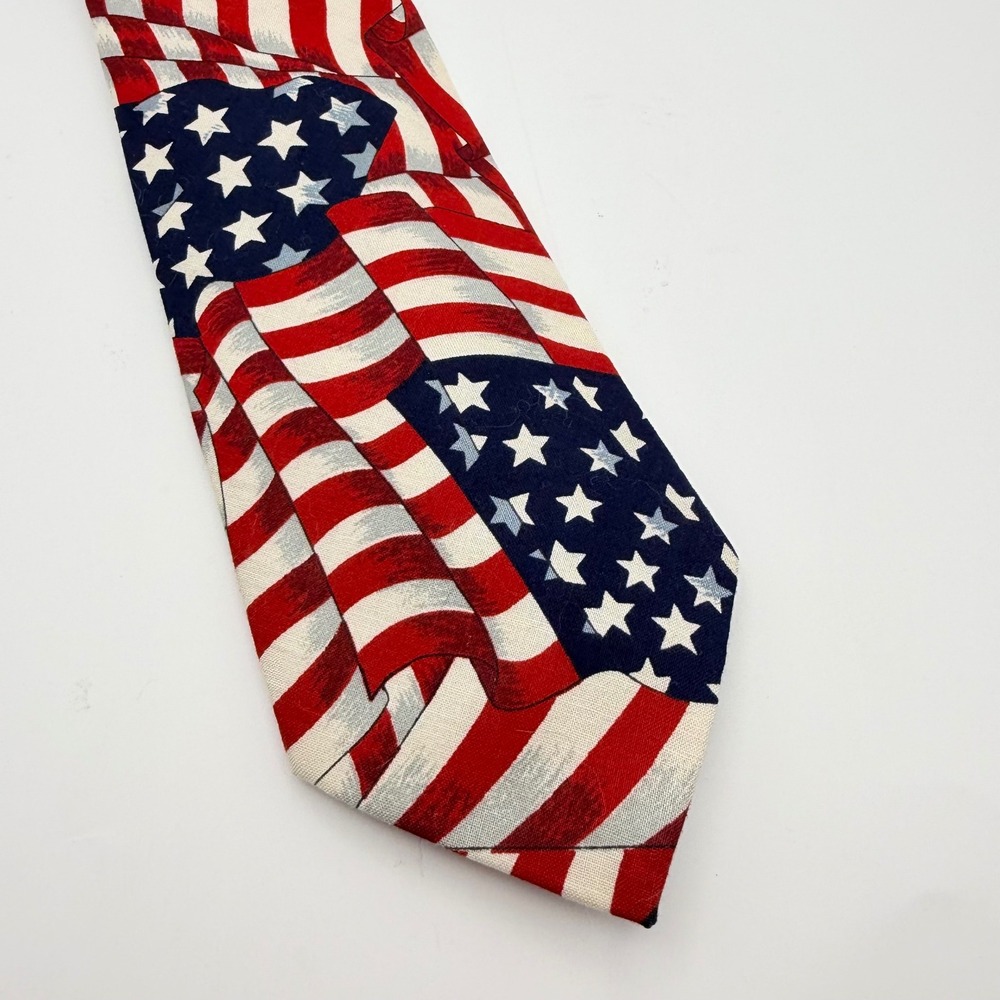 Tango by Max Raab American Flag Patriotic Tie July 4th Mens OS Red White Blue